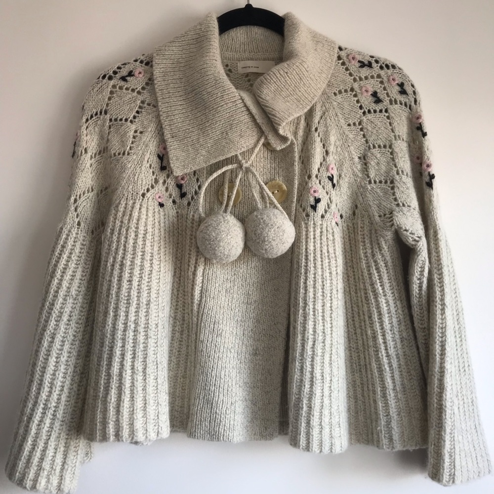 Anthropologie Sleeping on Snow Romantic Cardigan